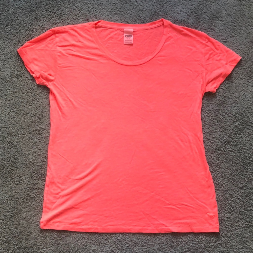 Neon coral/pink boyfriend tee